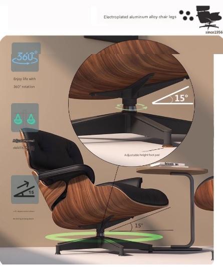 Luxury Wooden Recliner Chair With Leather Cushion