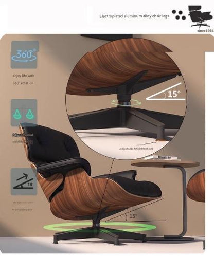 Luxury Wooden Recliner Chair With Leather Cushion