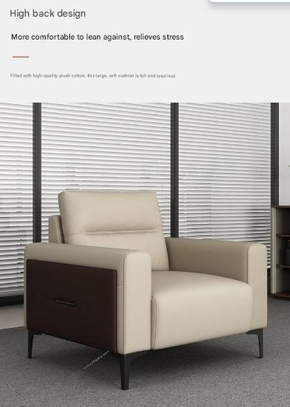 Luxury Leather Sofa Set With Coffee Table