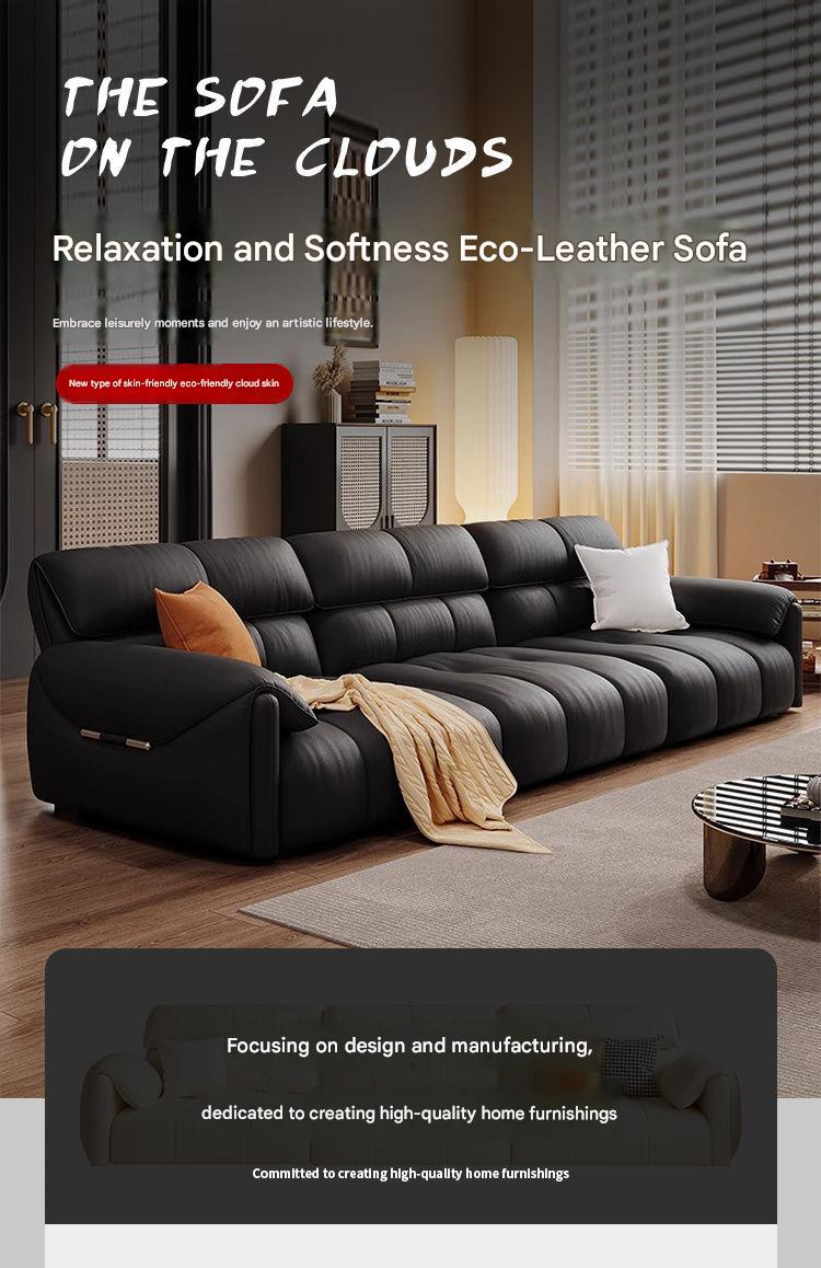 French Retro Leather Sofa