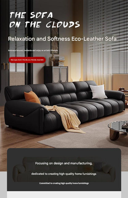 French Retro Leather Sofa