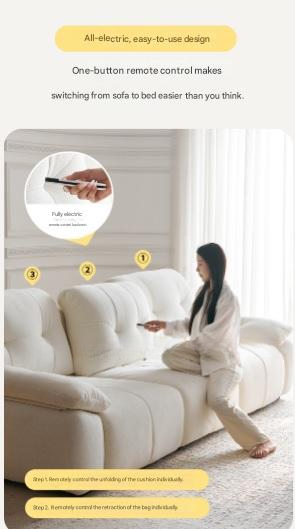 Luxury Electric Adjustable Backrest Chenille Cloud Fabric Sofa