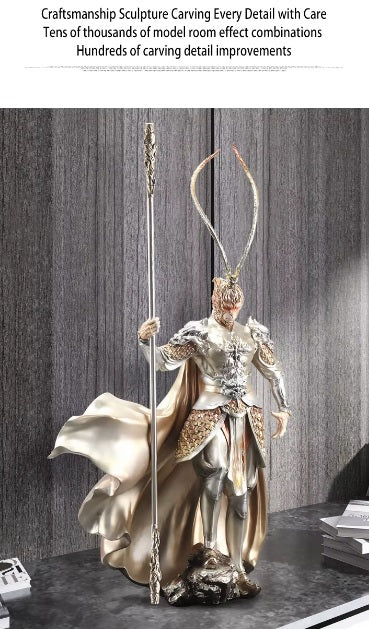 Return of the Wu Kong King Warrior Statue with Spear