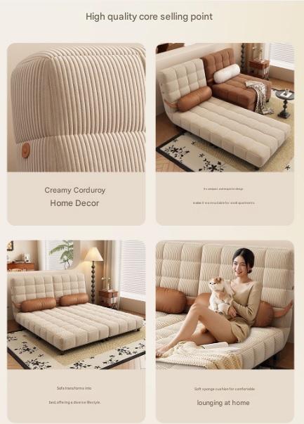 Retro Folding Multifunctional Dual purpose Sofa Bed