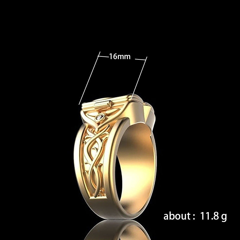 Mens Elegant Openable Lid Ring