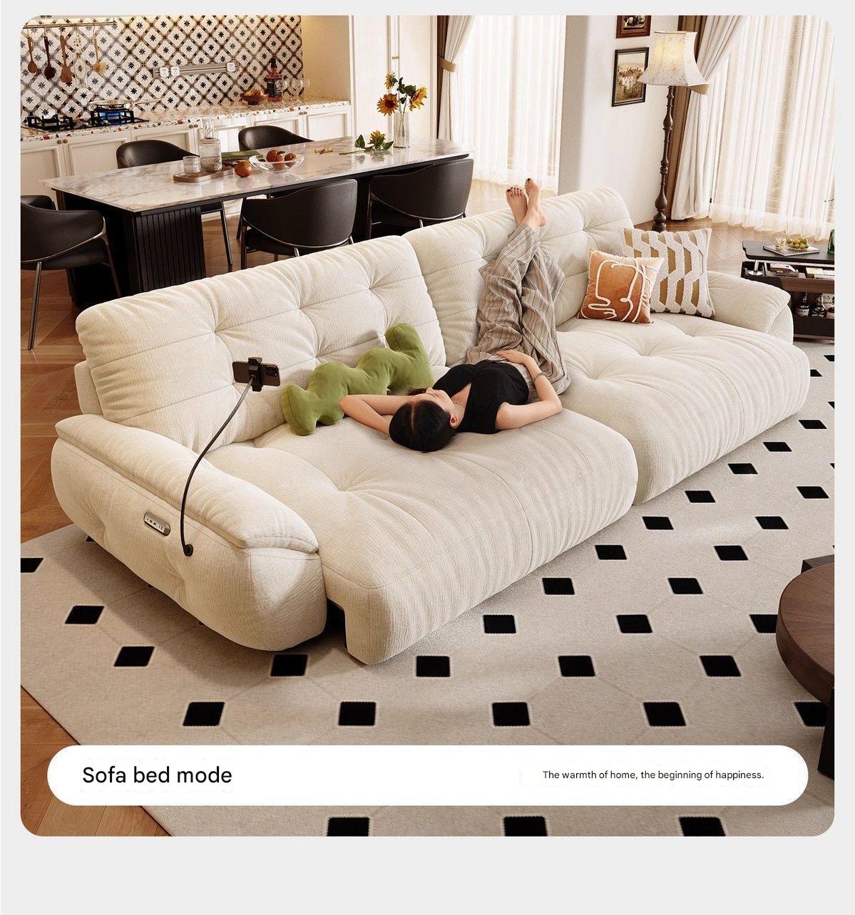 Luxury Multifunctional Retractable Fabric Sofa Bed With USB Charging