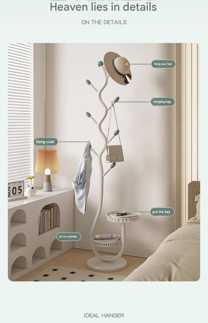 Luxury MultiFunctional Floor Standing Clothes Rack with Dual Tray