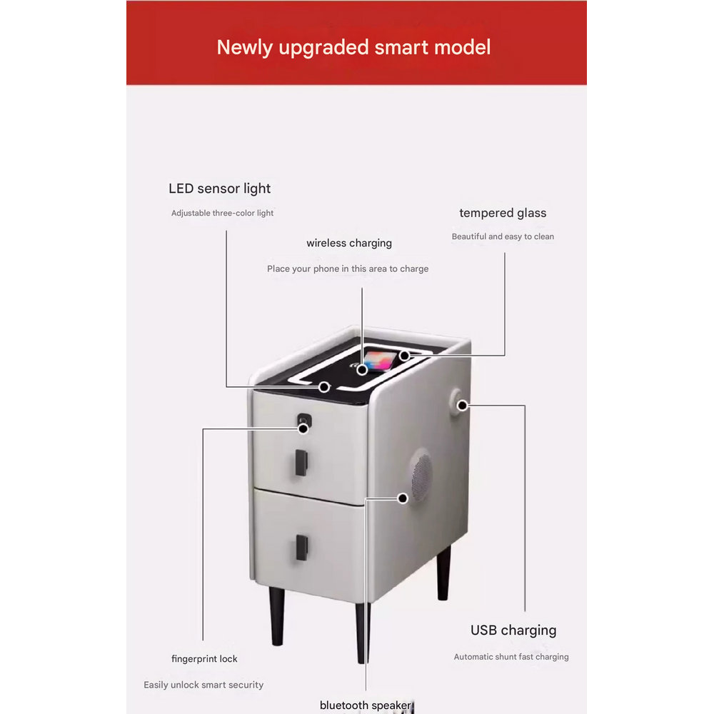 Luxury Bluetooth Audio Bedside Cabinet