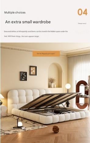 Modern Upholstered Platform Bed with Tufted Headboard