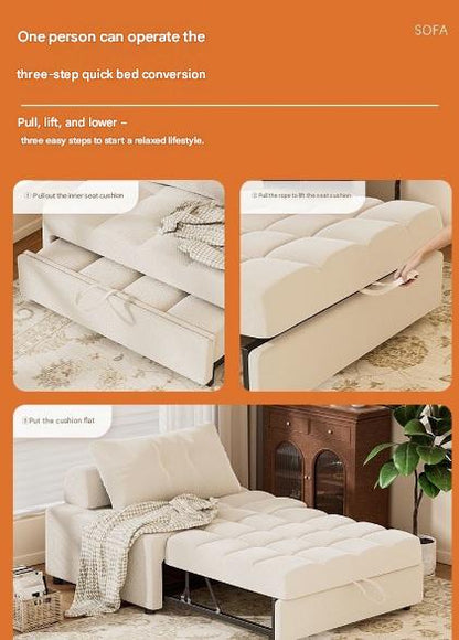 Multifunctional Folding Lambswool Sofa Bed