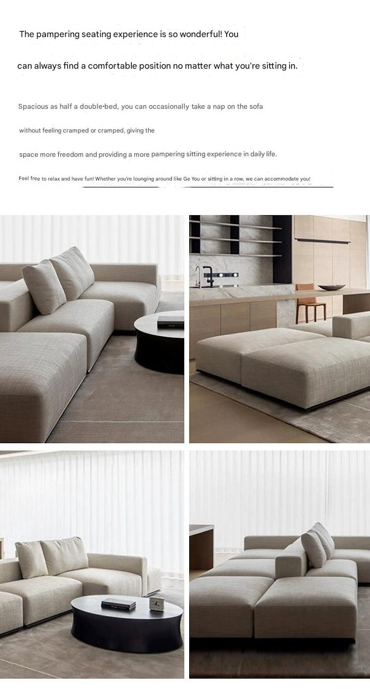 Luxury Modular Large Flat Fabric Sofa Set