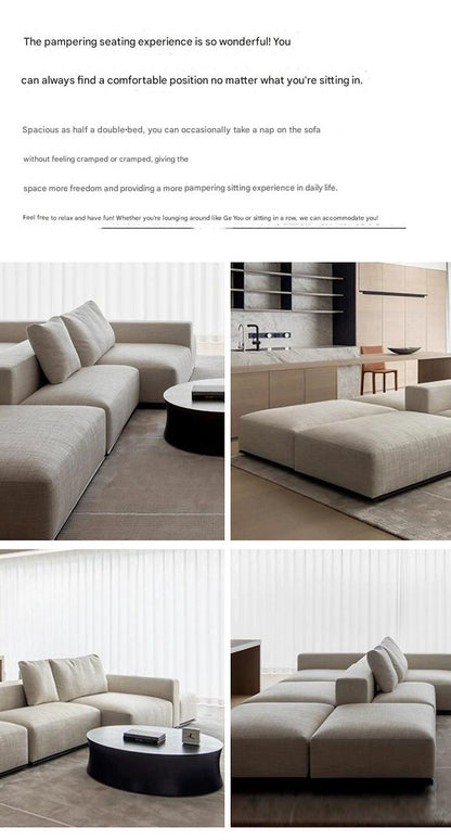 Luxury Modular Large Flat Fabric Sofa Set