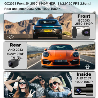 2K Full HD Triple Recording Car Dash Cam
