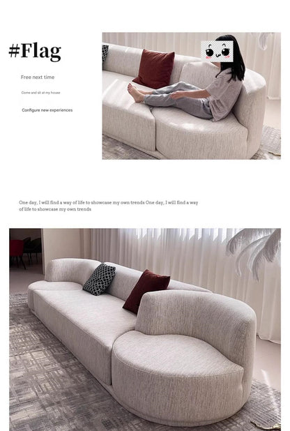 Luxury Curved Fabric Bordone Rotating Sectional Sofa Set