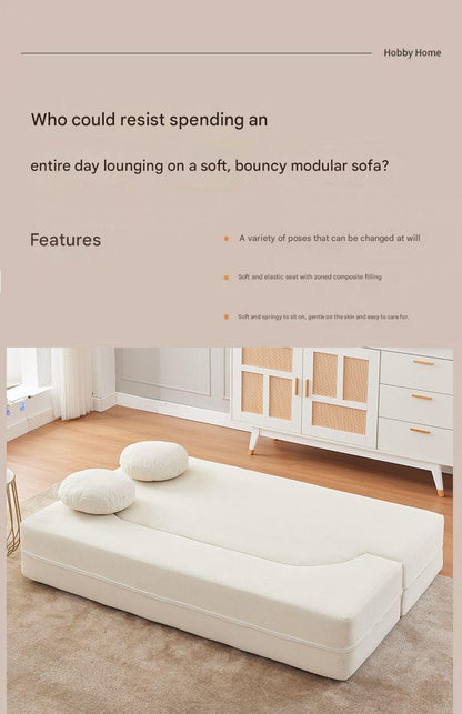 Modern Curved Foldable Fabric Sofa