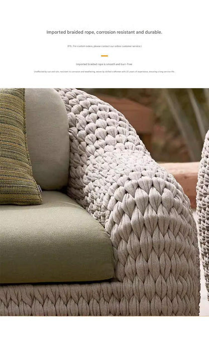 Luxury Outdoor Rattan Sofa Set With Coffee Table