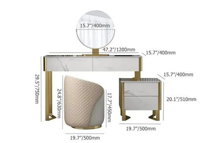 Modern Makeup Vanity dressing table with Lighted Mirror Stool