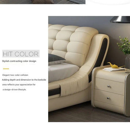 Modern Luxury Upholstered Platform Bed with Tufted Headboard