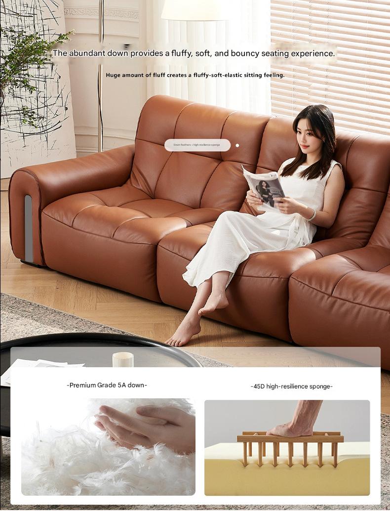 Modern Tufted Leather Sofa