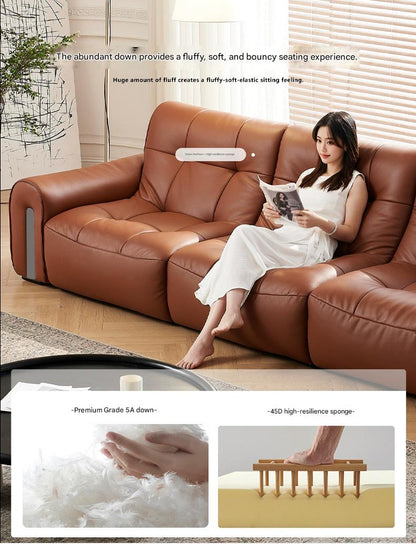 Modern Tufted Leather Sofa