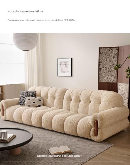 Retro Chenille Fabric Sofa with Adjustable Depth