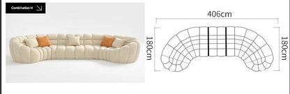 Italian Luxury Fabric Curved Sofa Set