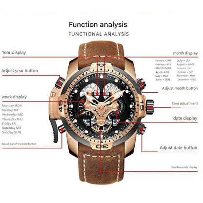 Reef Tiger Men's Automatic Mechanical Leather Watch
