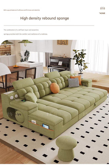 Luxury Chenille Cotton Linen Folding Sofa Bed