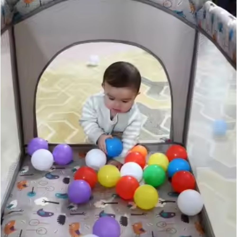 Foldable Baby Playpen With Music Toy Rack