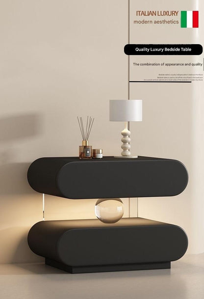 Luxury Wooden Bedside Table With Acrylic Sensor Light