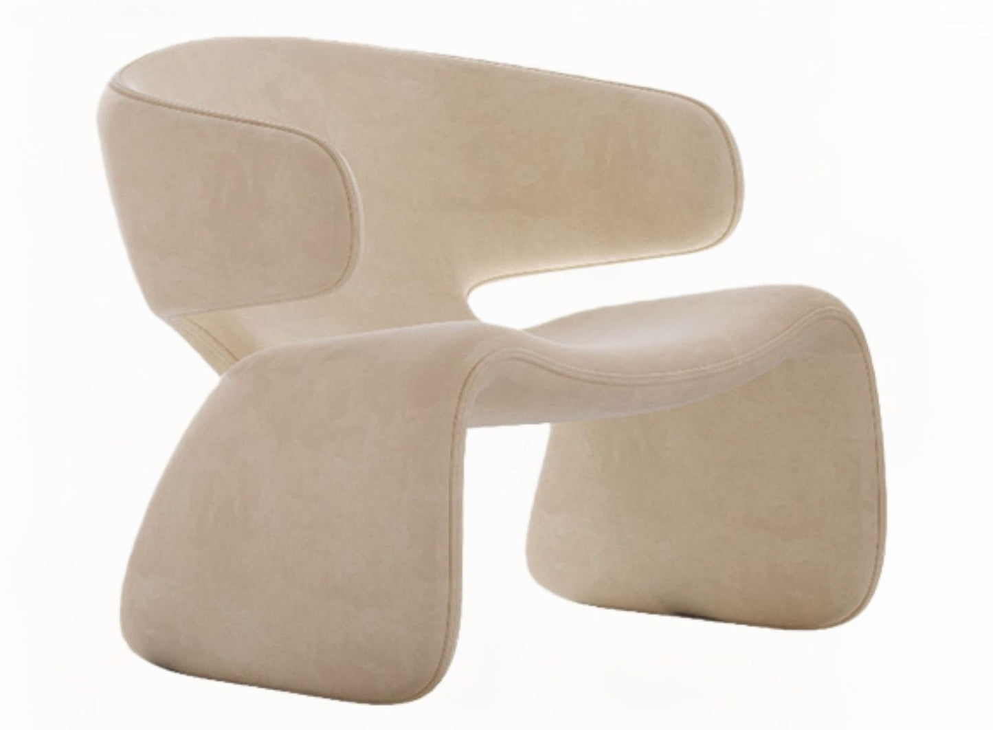 Modern Designer Lounge Chair with Curved Backrest