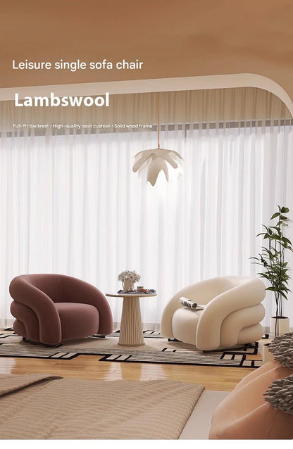 Modern Velvet Accent Chair with Sculptural Curved Design