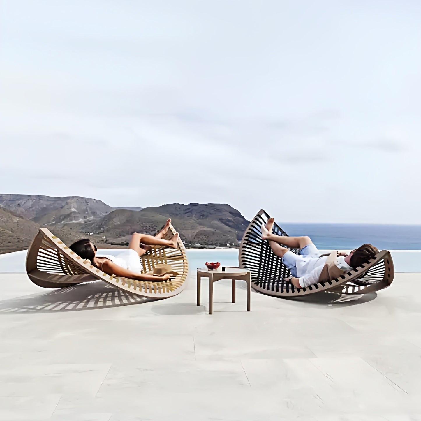 Modern Outdoor Woven Sun Lounger Chair