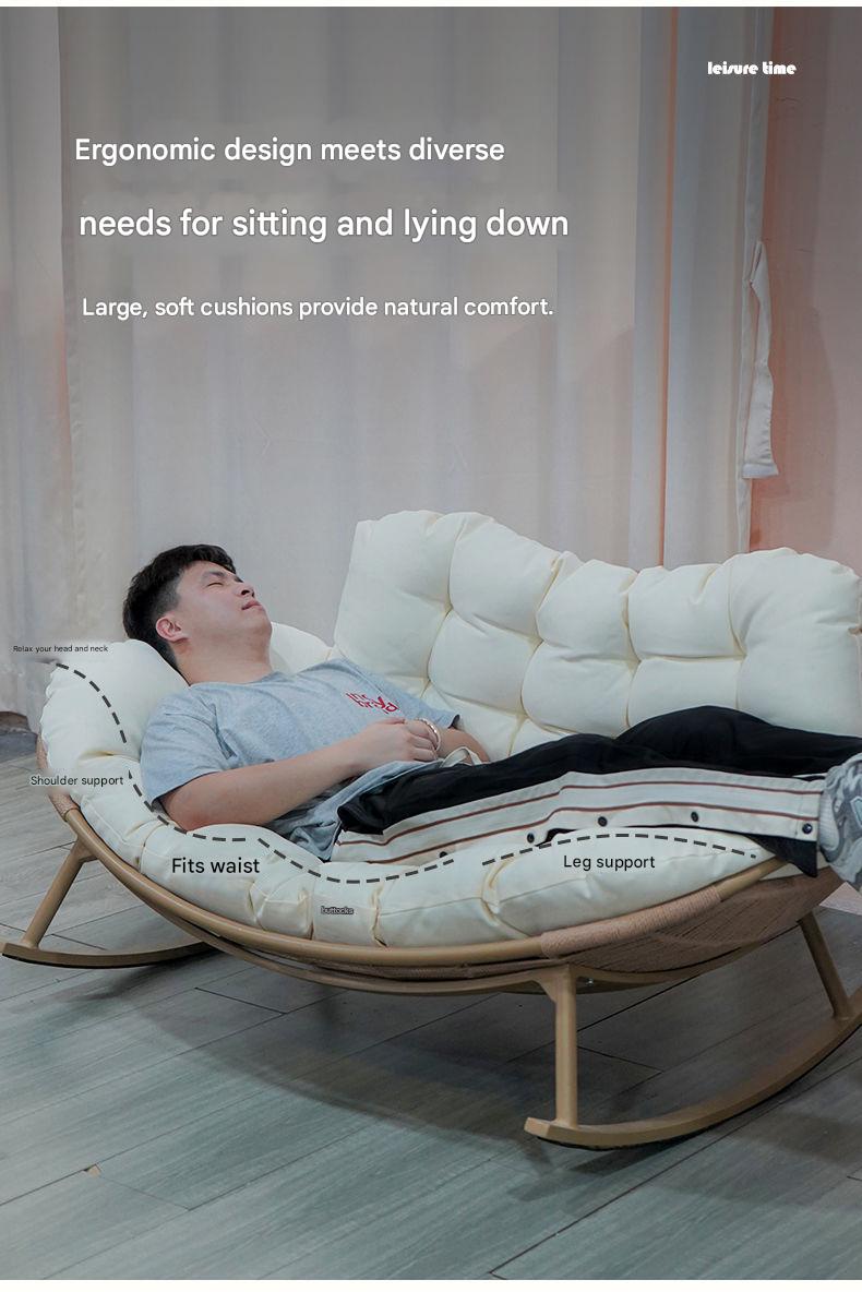Modern Double Rocking Chair Sofa with Soft Cushion