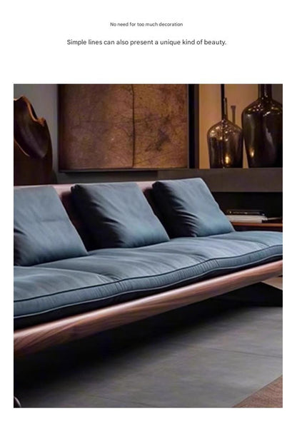 Luxury Black Walnut Three Seater Straight Sofa