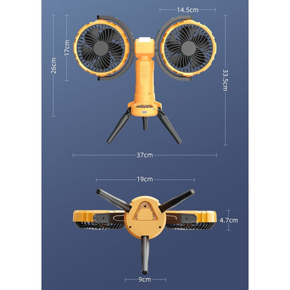 8000mAh F7300 Double headed Outdoor Camping Fan