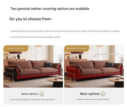 Modern Extra Large Fabric Sofa with Goose Down Cushions