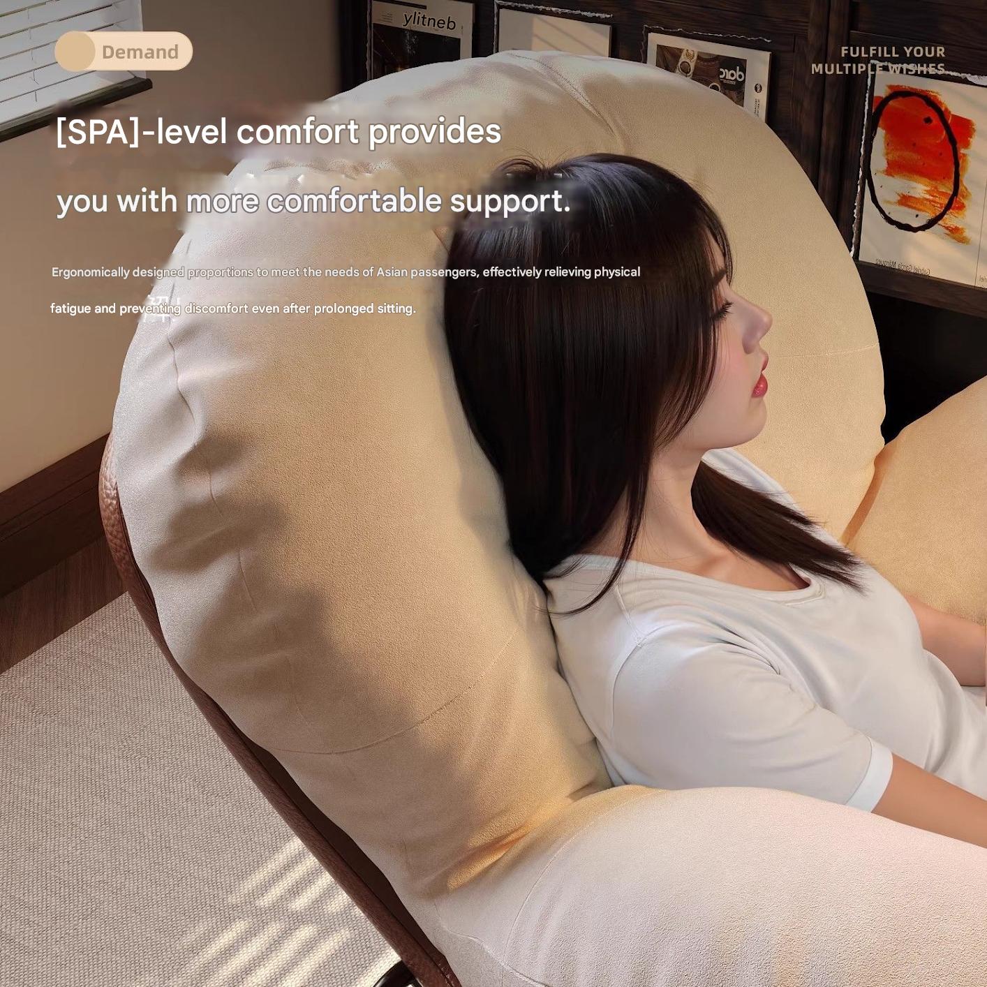 Modern Eggshell Rocking Chair with Ottoman