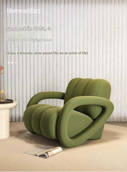 Luxury Soft Upholstered Lounge Chair with Armrest