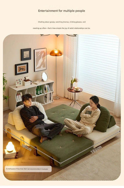 Luxury Fabric Floor Sofa Bed with Backrest