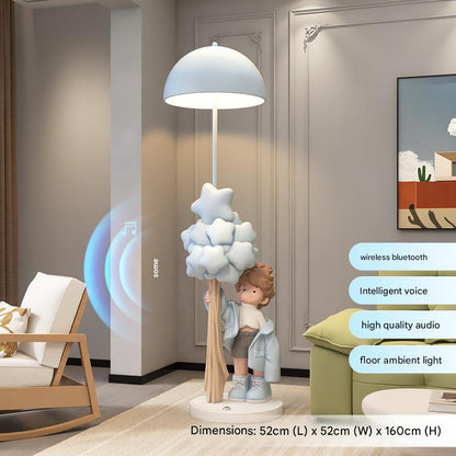 Resin Cartoon Star Boy Floor Lamp With Bluetooth Audio