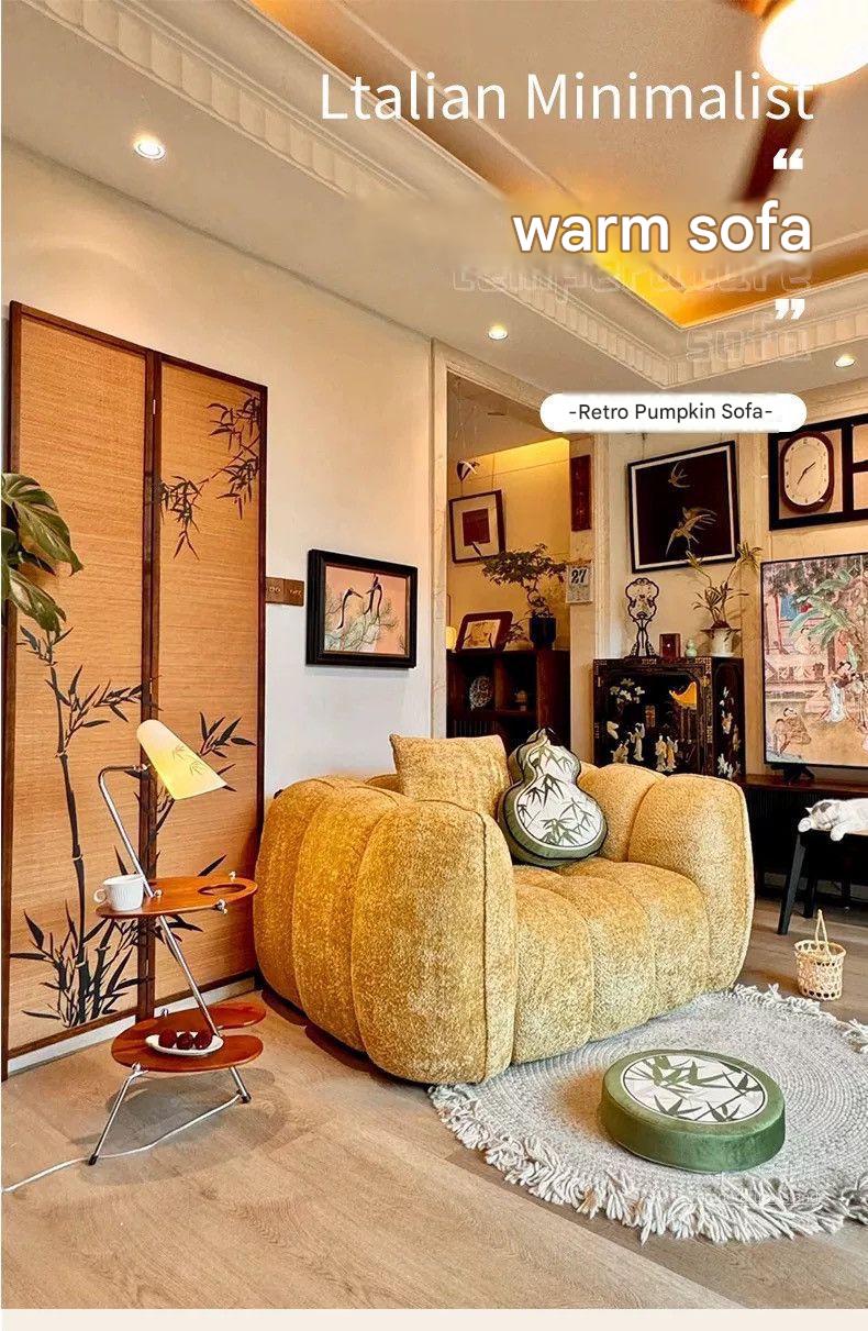 French Retro Pumpkin Lounge Sofa
