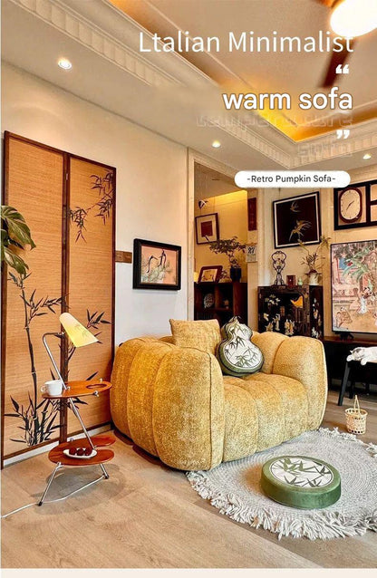 French Retro Pumpkin Lounge Sofa