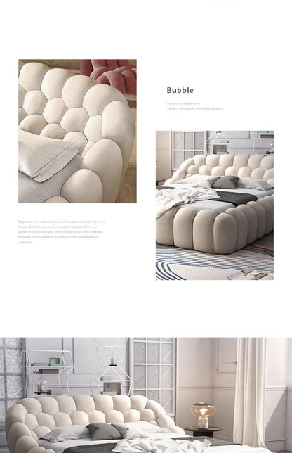 Luxury Elegant Teddy Velvet Bubble Bed