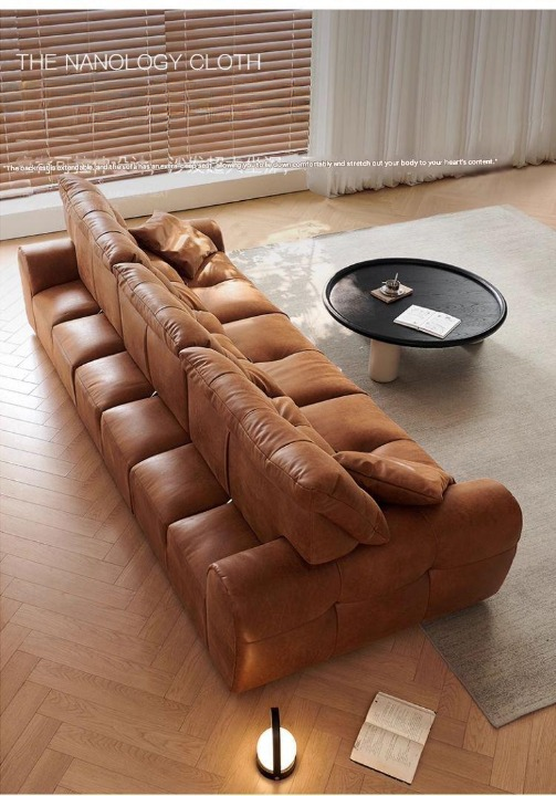 Luxury Leather Sofa With Deep Lounge Seating