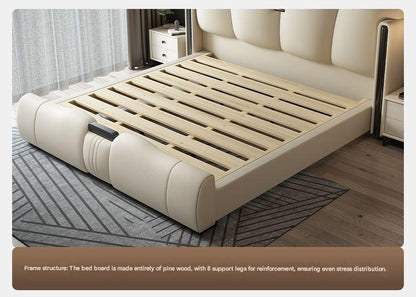 Luxury Italian Leather Storage Bed