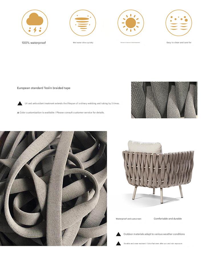 Luxury Outdoor Rattan Dining Table Set with 6 Chairs