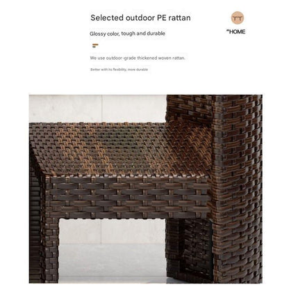 Outdoor Rattan Coffee Table And Chair Set with Cushions