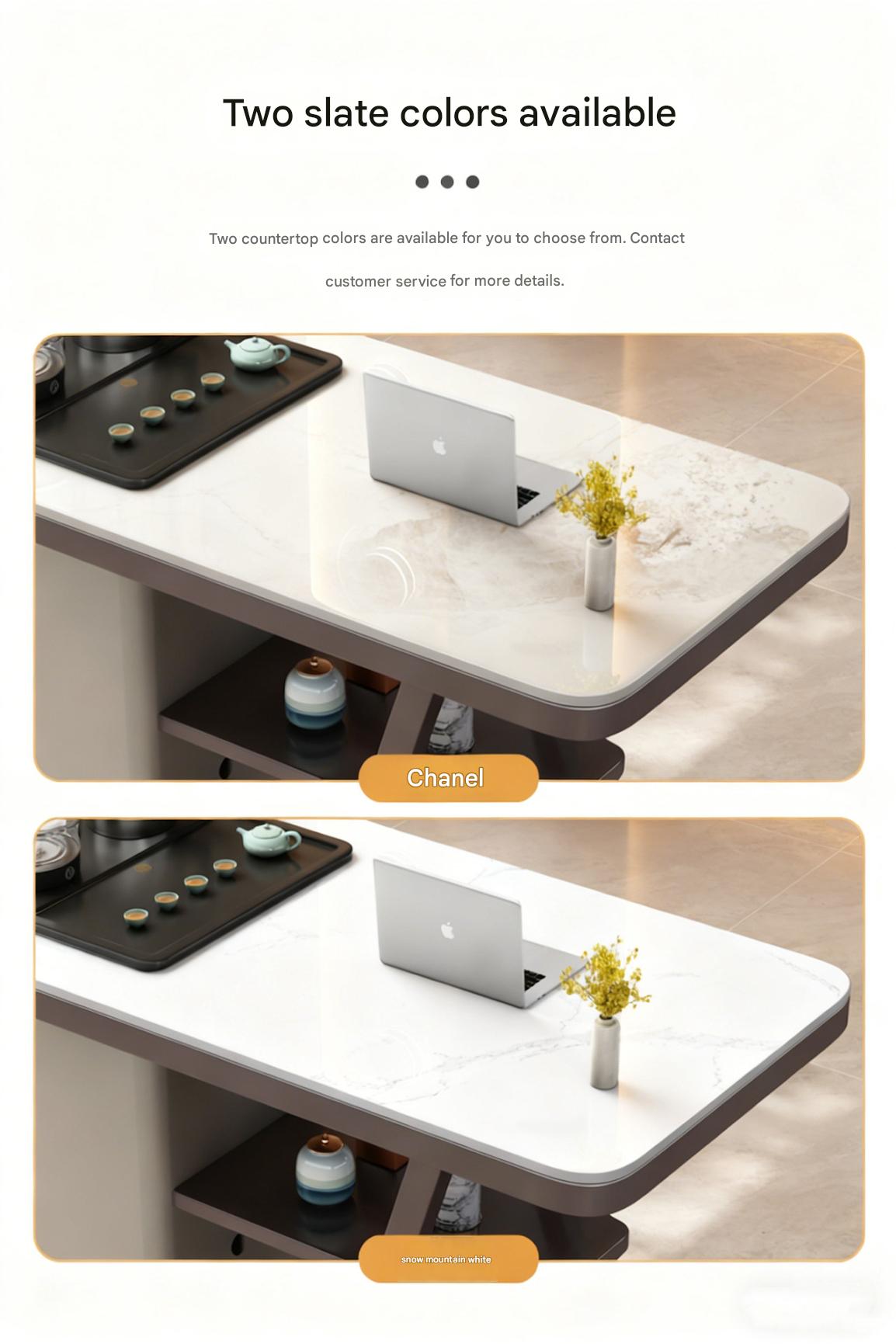 Luxury Stone Slab Tea Table With Chairs