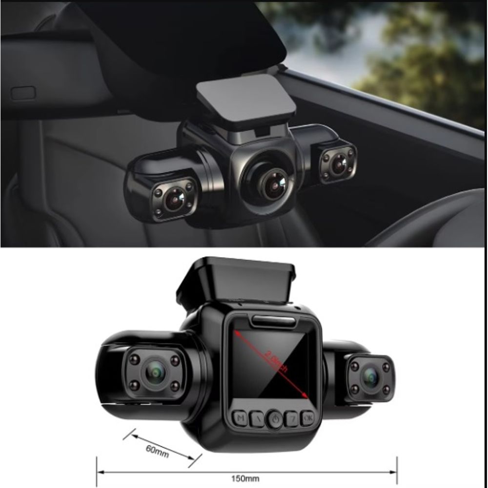 2K Full HD 2-Inch Four Lens Recording Car Dash Cam 128G